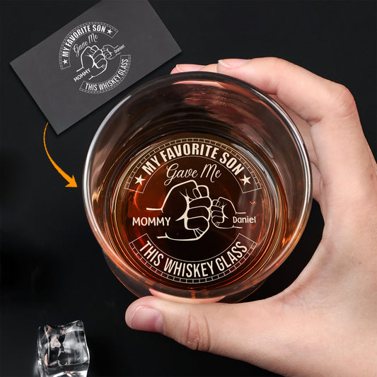 Family - My Favorite Son/Daughter/Granddaughter/Grandson Gave Me This Whisky Glass - Personalized Whisky Glass