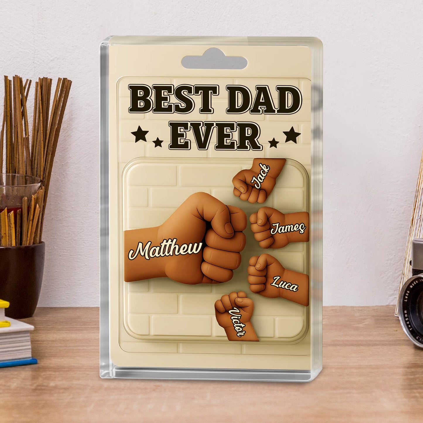 Family - Best Dad Ever - Plaque 3D Toy Packaging Acrylic