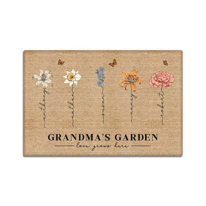 Family - Grandma‘s Garden Love Grows Here - Personalized Doormat