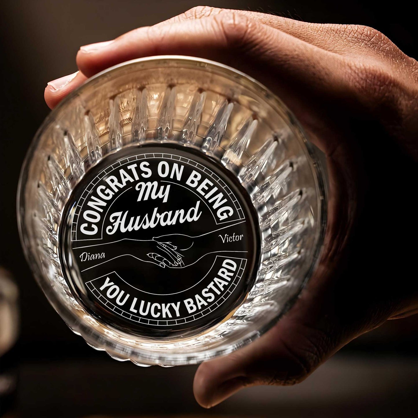 Couple - Congrats On Being My Husband/Wife - Personalized Whiskey Glass