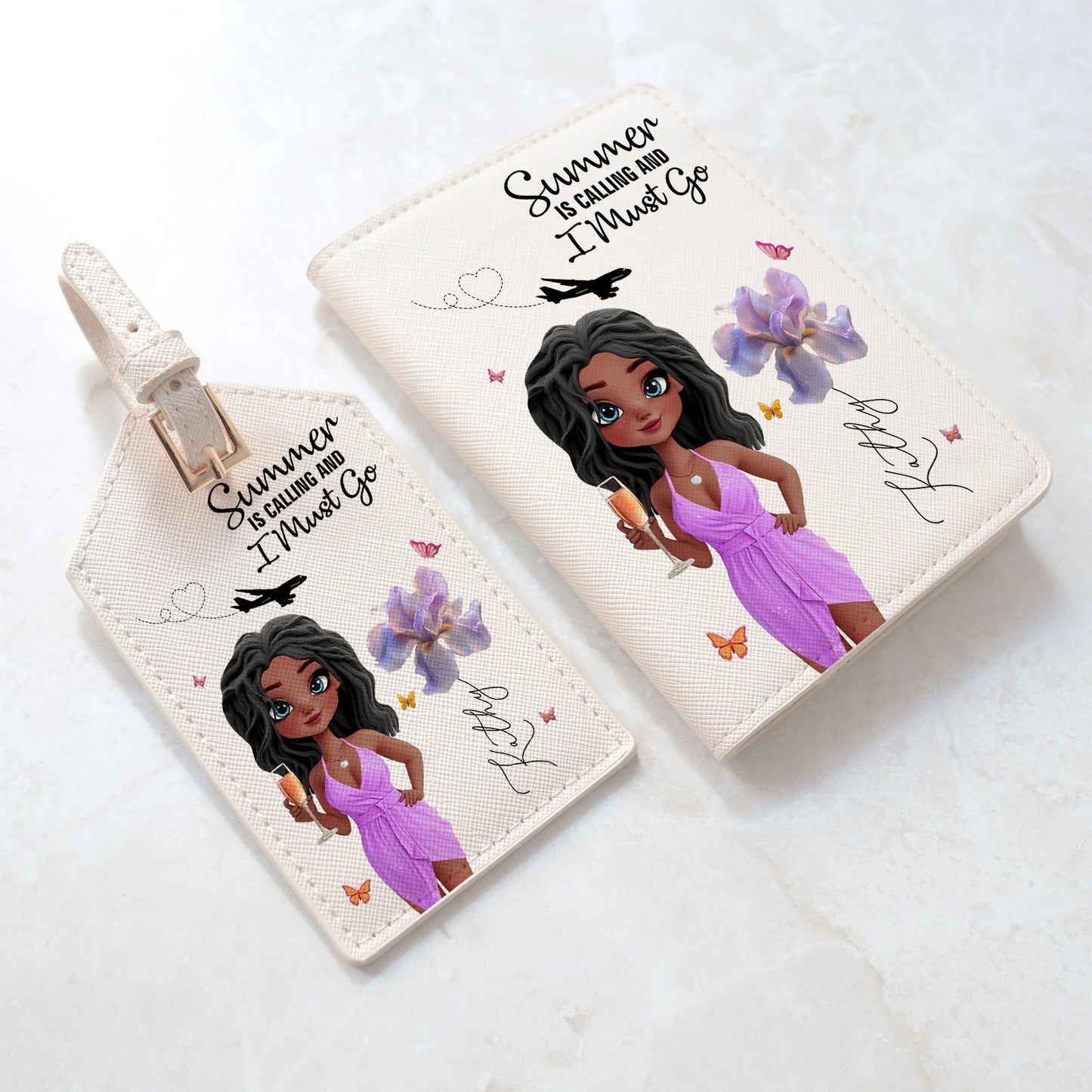 Travel Lovers - Just A Girl Who Loves Traveling -  Personalized Luggage Tag & Passport Bag