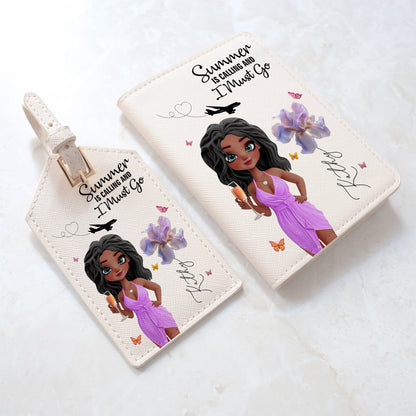 Travel Lovers - Just A Girl Who Loves Traveling -  Personalized Luggage Tag & Passport Bag