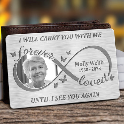 Family - Always On My Mind Forever In My Heart - Personalized Aluminum Wallet Card