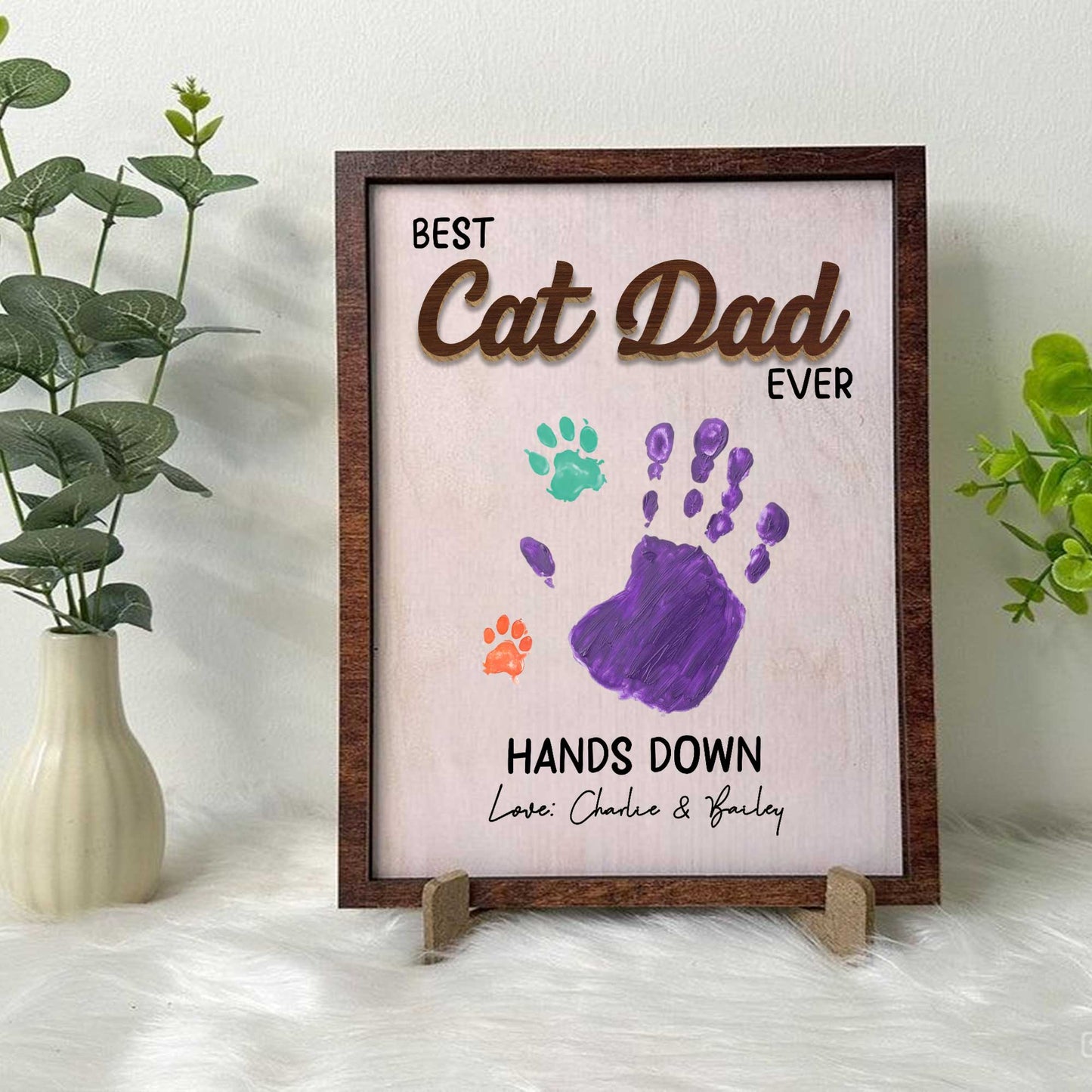 Pet Lover - Hands Down Sign - Personalized Wood Sign