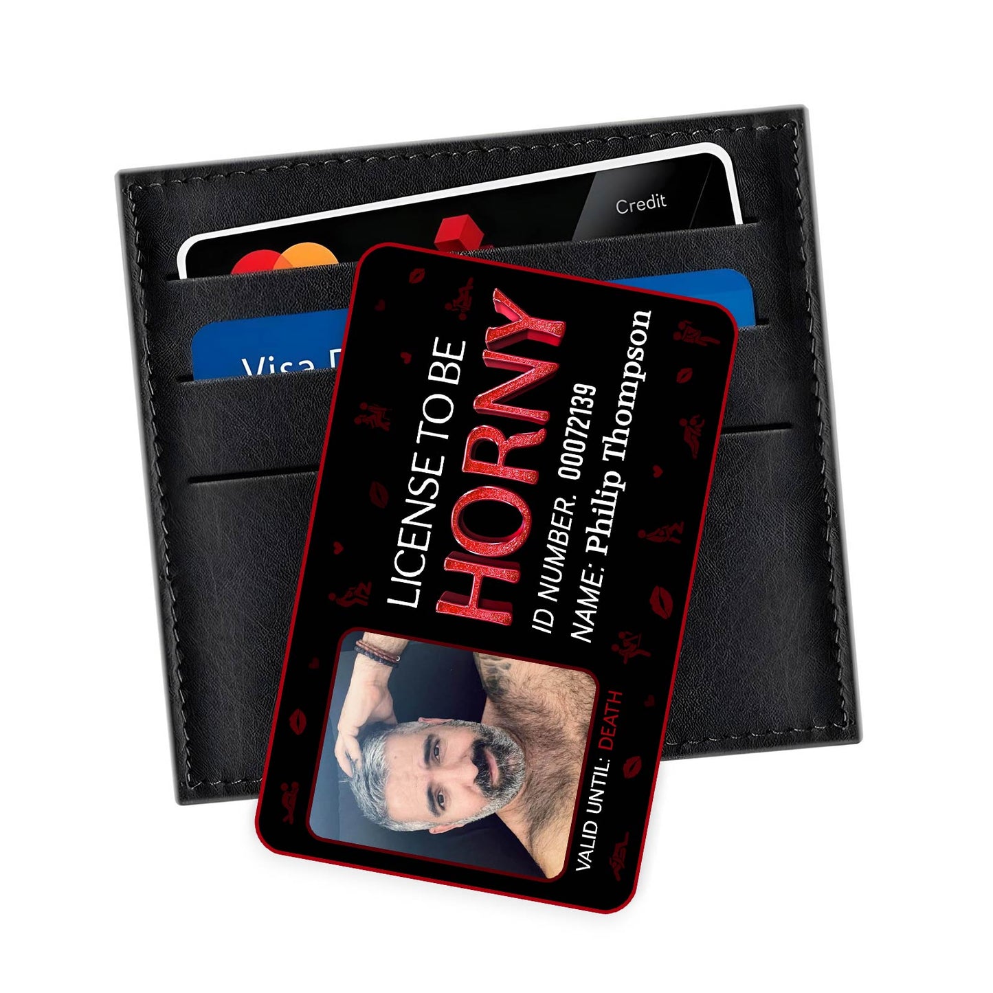 License To Be Horny - Personalized Photo Wallet Card