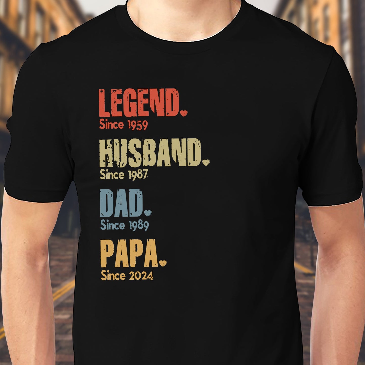 Family - Legend, Husband, Dad And Papa Since - Family Personalized Shirt