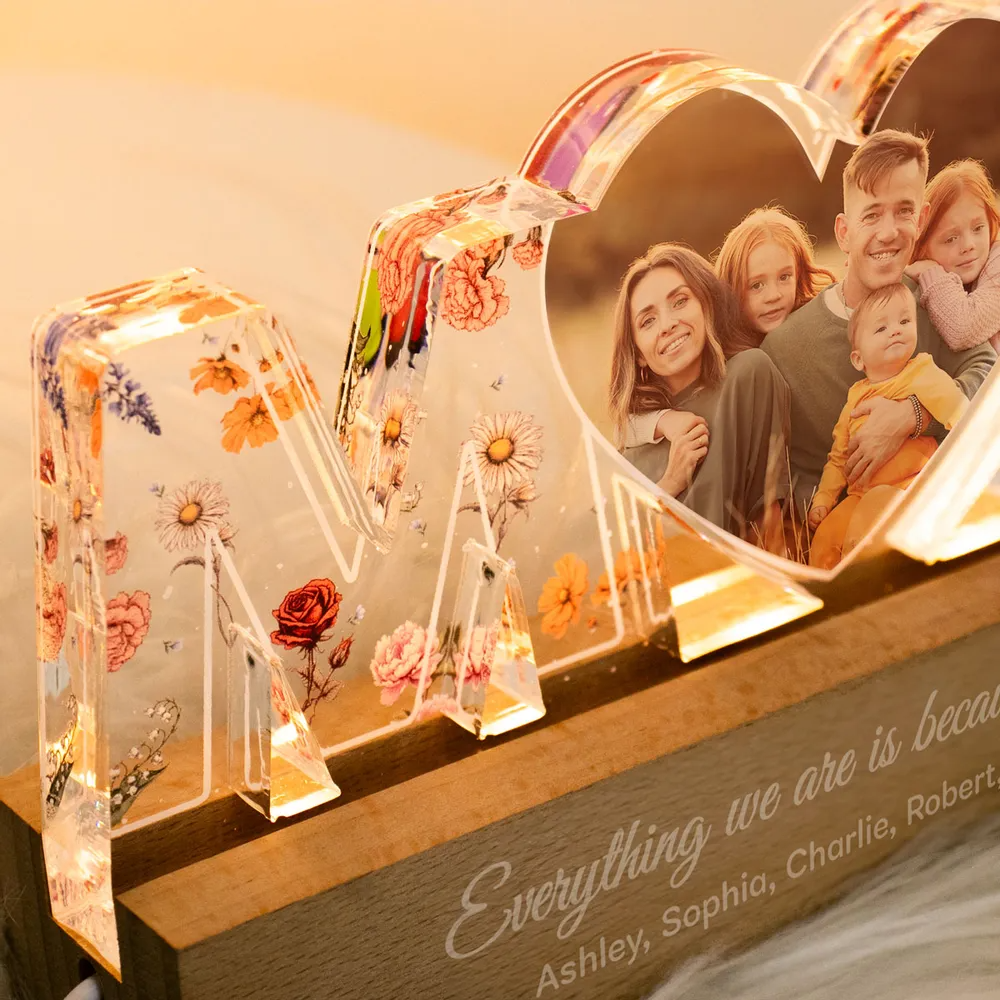 Mother - Everything We Are Is Because Of You - Personalized Led Night Light