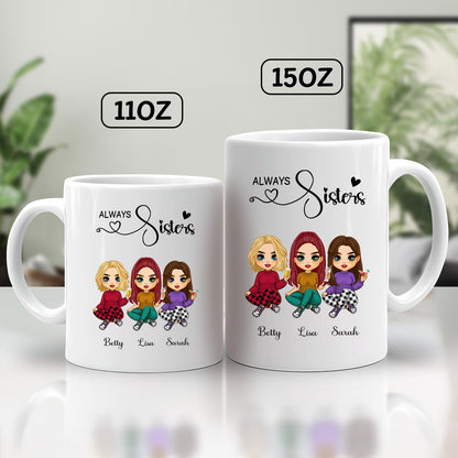 Besties - Always Sisters - Personalized Mug (Ver 3)