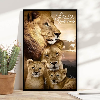 Family - Lion Family - Personalized Poster