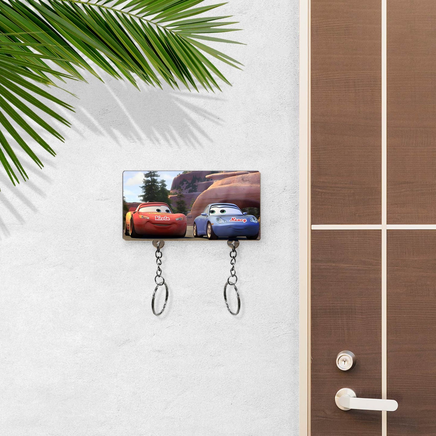 Couple - McQueen & Sally - Personalized Key Hanger And Keychain