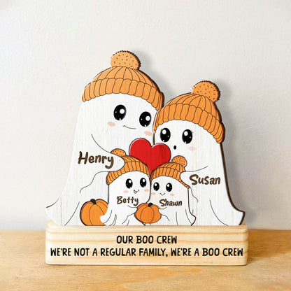 Halloween - Our Boo Crew We Don't Do Basic We Do Boo - Personalized Wooden Puzzle