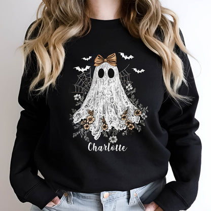 Halloween - Girly Ghost - Personalized Shirt