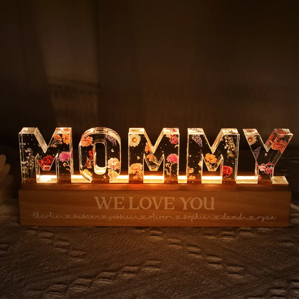 Family - Birth Month Flower - Personalized LED Light