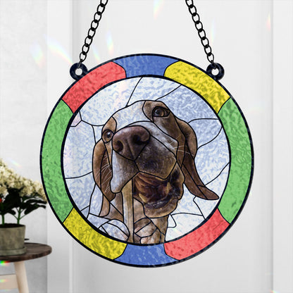 Pet Lovers - Custom Dog Portrait From Photo - Personalized Suncatcher