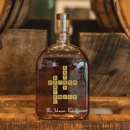 Family - Personalized Crossword Whiskey Bottle