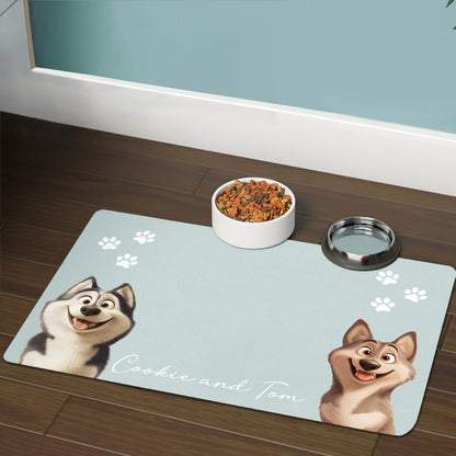 Pet Lover - Dog Placemat Custom Dog Bowl Mat - Personalized Pet Mat