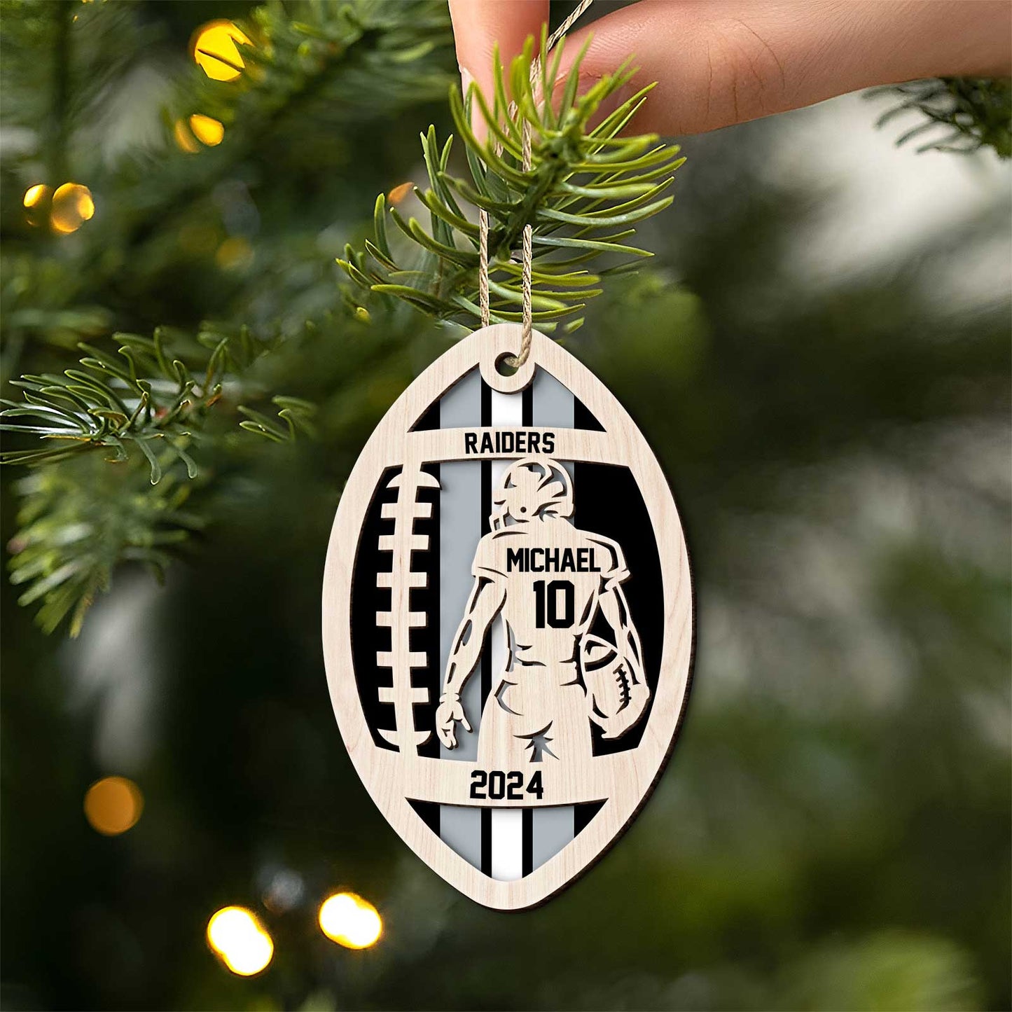 Sports - Football Player - Personalized 2-Layered Football Ornaments