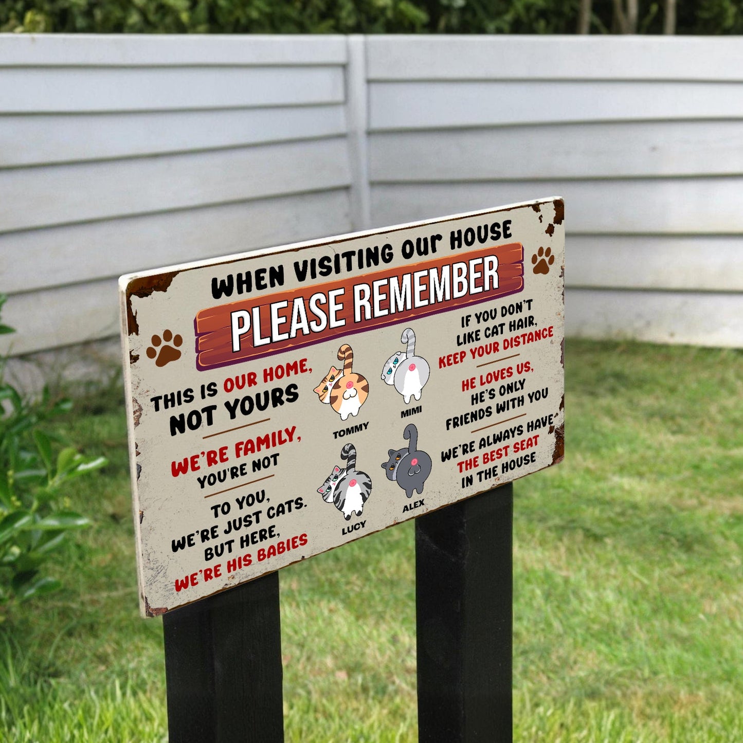 Pet Lover - When Visiting Our House, Please Remember - Personalized Metal Sign