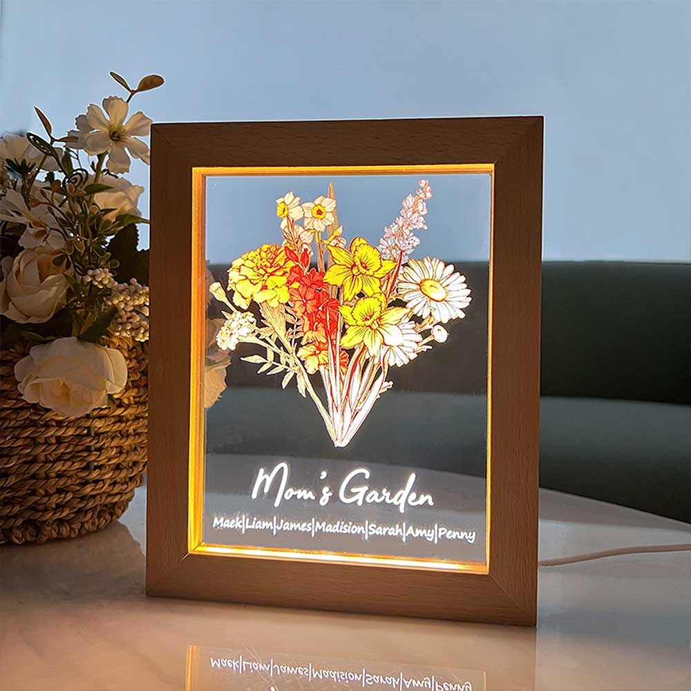 Family - Birth flower - Personalized LED Light