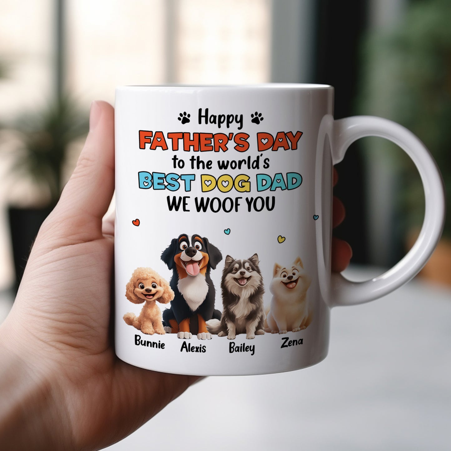 Pet Lovers - Happy Father's Day To The World's Best Dog Dad We Woof You - Personalized Mug