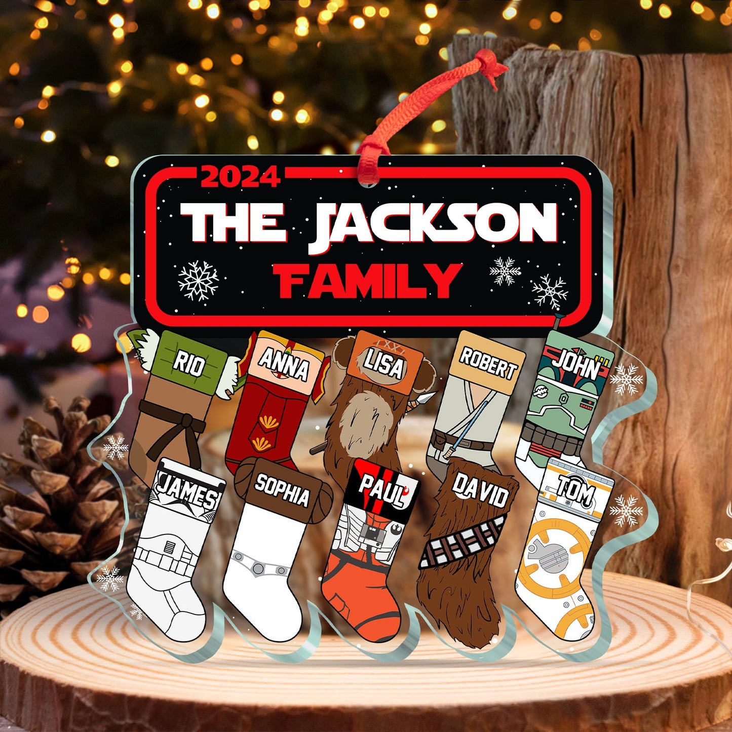 Family - Family Socks - Personalized Acrylic Ornament