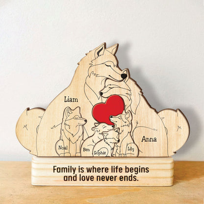 Family - Wolf Family - Personalized Wooden Puzzle