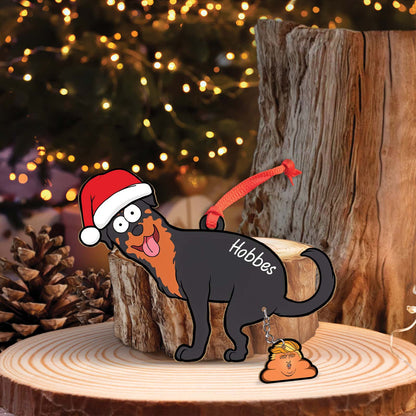 Funny Christmas With President - Personalized Dog Wooden Ornament