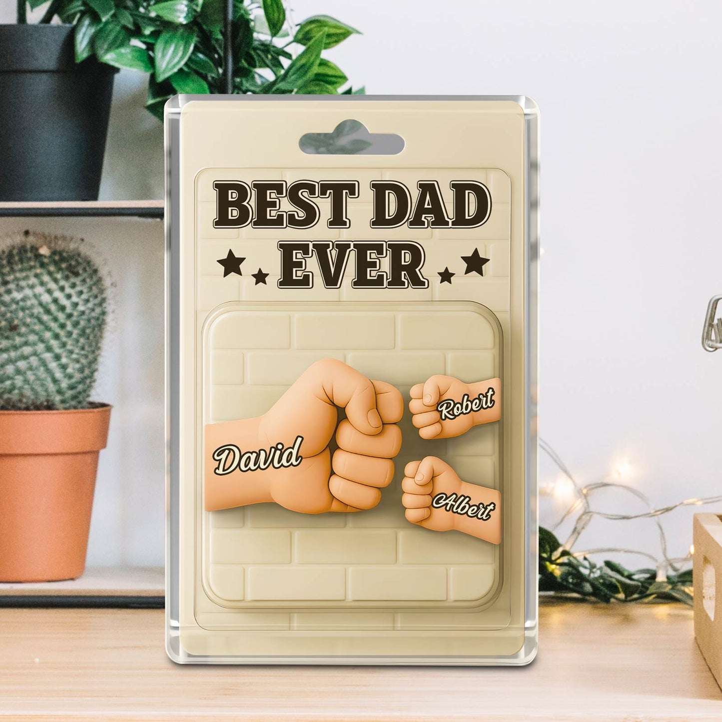Family - Best Dad Ever - Plaque 3D Toy Packaging Acrylic
