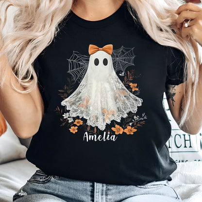 Halloween - Cute Lace Ghost - Personalized Shirt