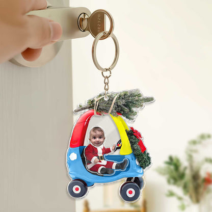 Family - Adorable Newborn Baby - Personalized Custom Photo Shaking Keychain