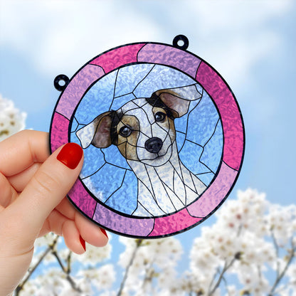 Pet Lovers - Custom Dog Portrait From Photo - Personalized Suncatcher