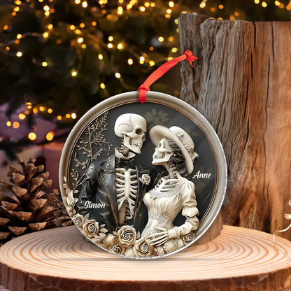 Couple - Vintage Skull Couple - Personalized Acrylic Ornament