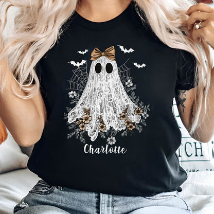 Halloween - Girly Ghost - Personalized Shirt