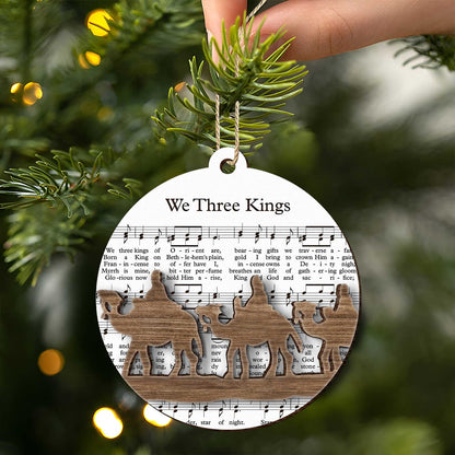 Christmas - Music Sheet Nativity Ornament - 2-Layered Mix Ornament