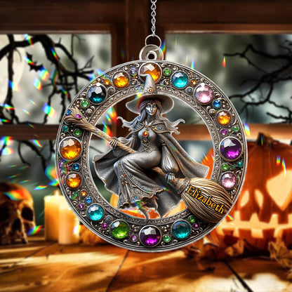 Beautiful Witch - Personalized Window Hanging Suncatcher Ornament