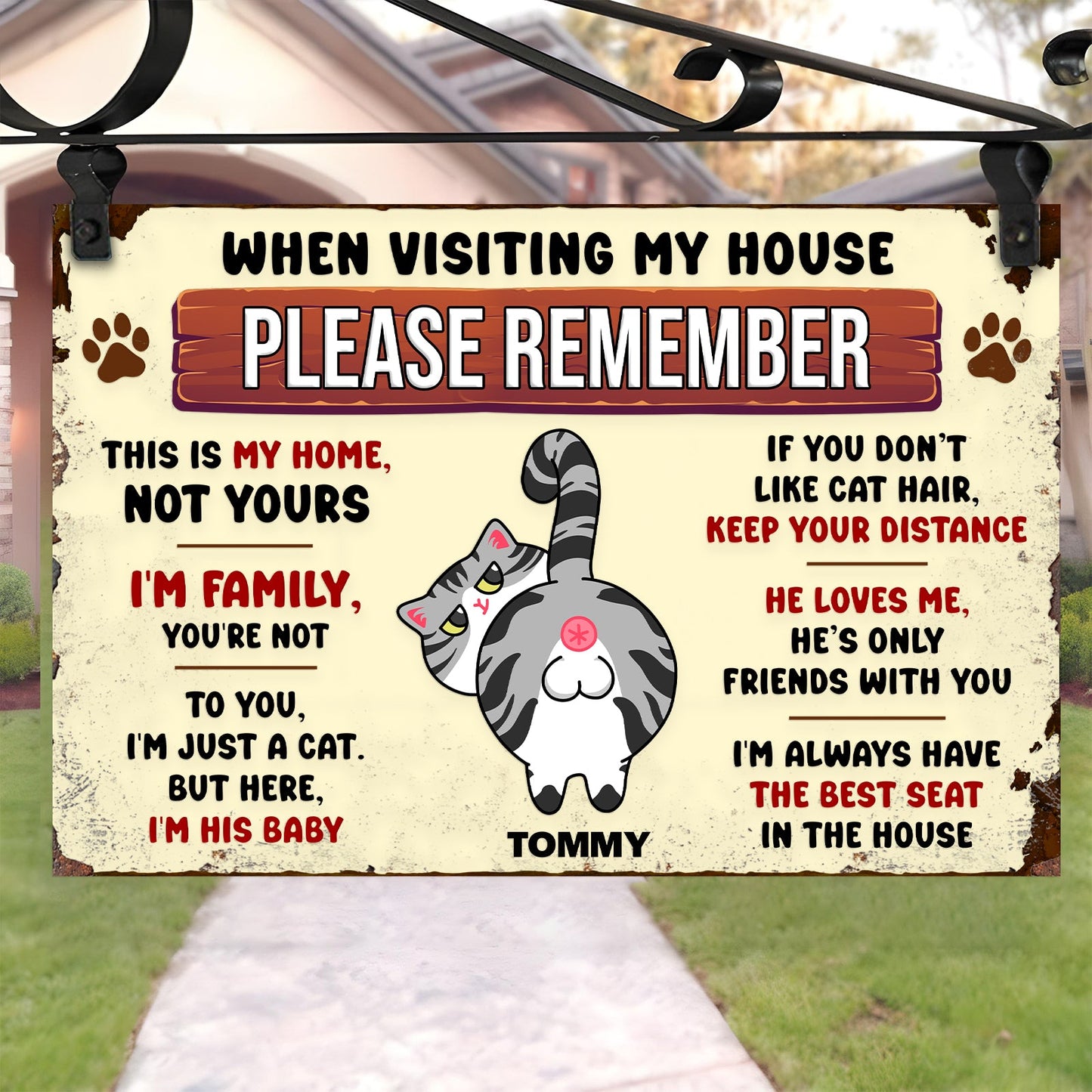 Pet Lover - When Visiting Our House, Please Remember - Personalized Metal Sign