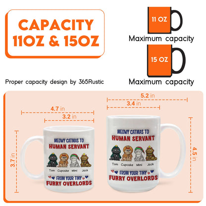 Cats - Meowy Catmas To Human Servant - Personalized Pet 3D Inflate Mug