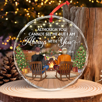 Couple - I Am Always With You Memorial Couples - Personalized Circle Glass Ornament