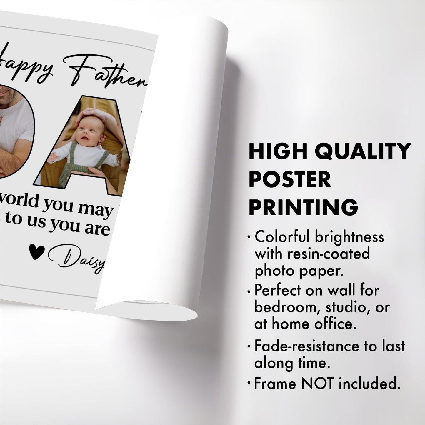 Father - Upload Photo Happy Father's Day - Personalized Poster