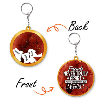 Besties - When You Are Besties, The Miles Don't Matter - Personalized Acrylic Shaking Keychain