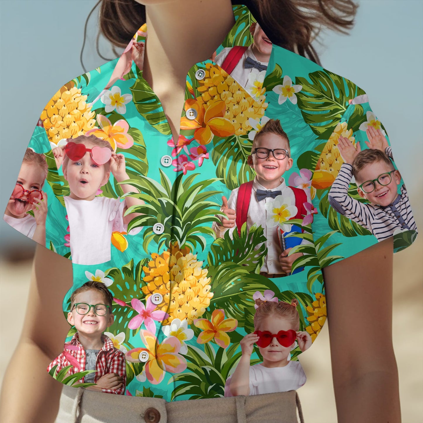 Custom Shirt – Pineapples and Leaves Linen Shirt