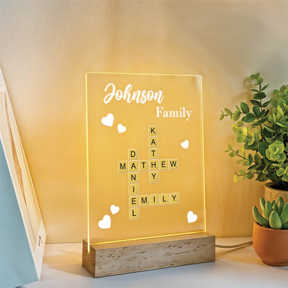Family - Personalized Crossword LED Light