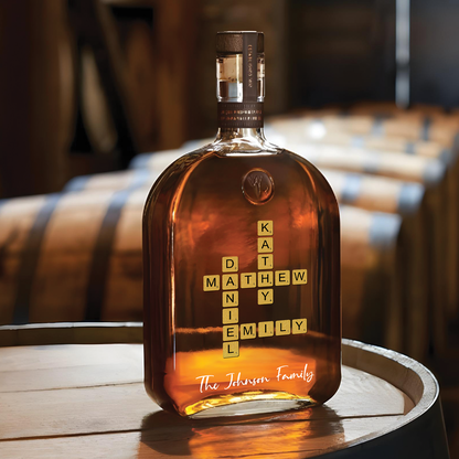 Family - Personalized Crossword Whiskey Bottle