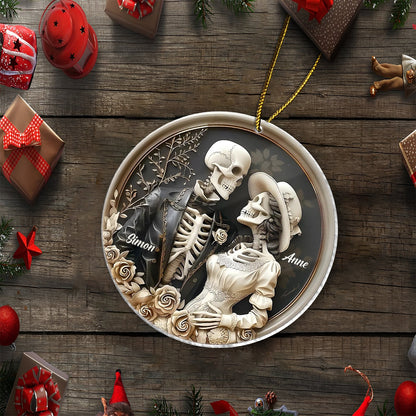 Couple - Vintage Skull Couple - Personalized Acrylic Ornament