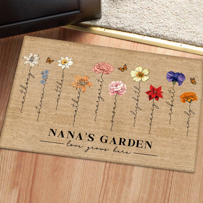 Family - Grandma‘s Garden Love Grows Here - Personalized Doormat