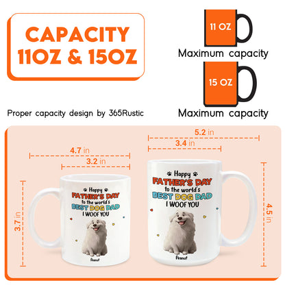 Pet Lovers - Happy Father's Day To The World's Best Dog Dad We Woof You - Personalized Mug