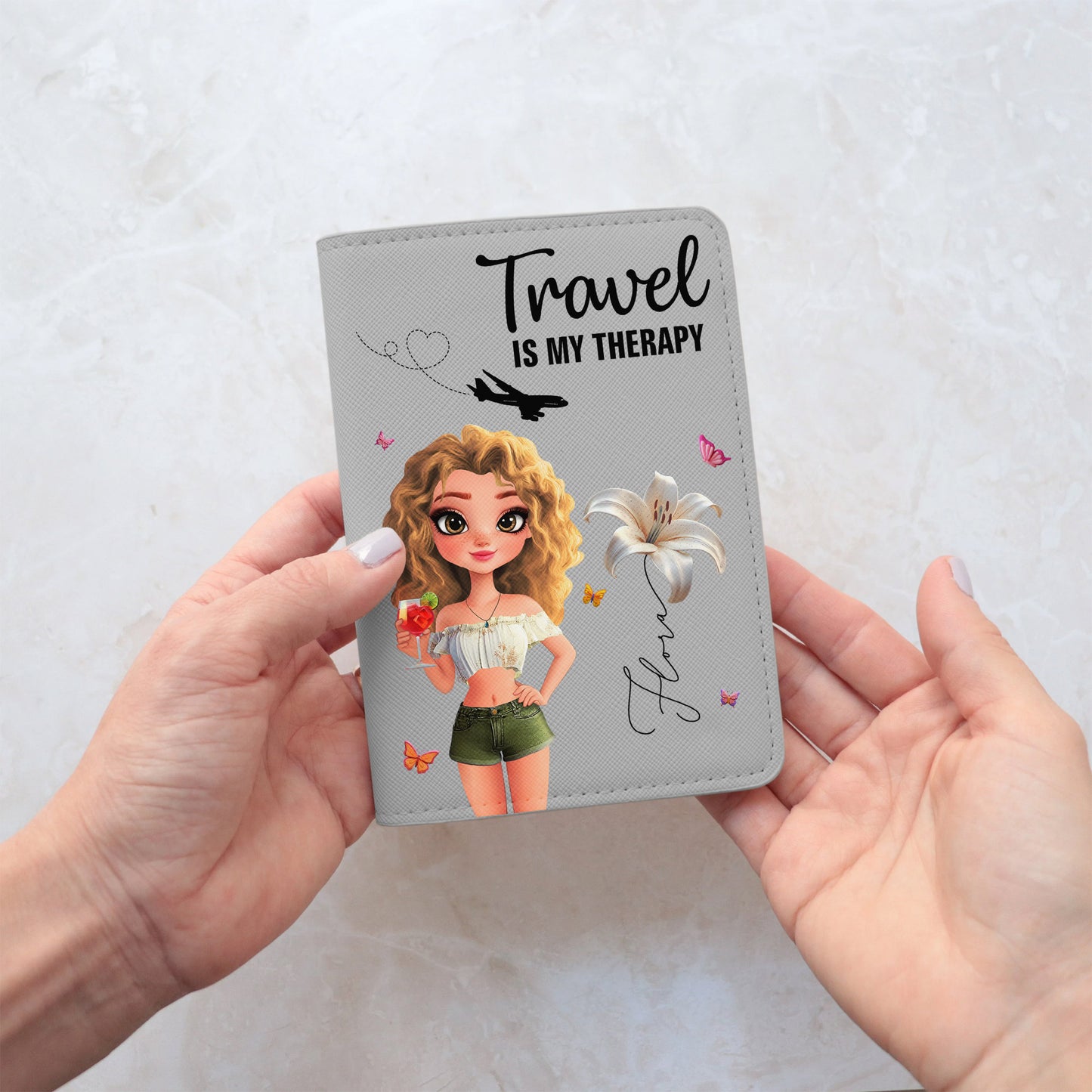 Travel Lovers - Just A Girl Who Loves Traveling -  Personalized Luggage Tag & Passport Bag