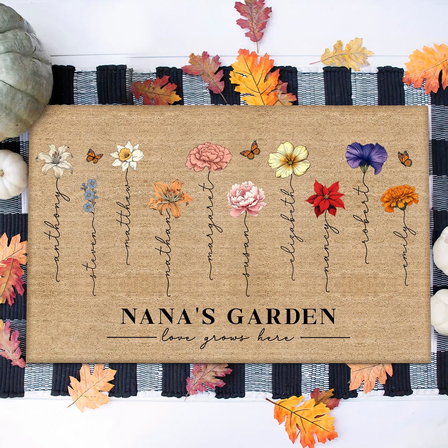 Family - Grandma‘s Garden Love Grows Here - Personalized Doormat