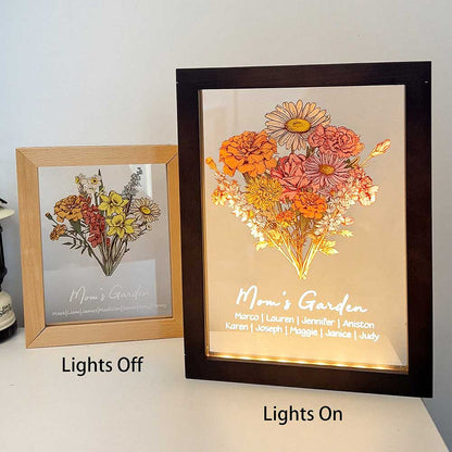 Family - Birth flower - Personalized LED Light