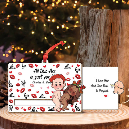 Couple - I Fucking Love You - Personalized Wooden Slider Ornament Version 2